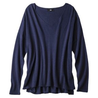 Mossimo Womens Plus Size V Neck Pullover Sweater   Navy 1