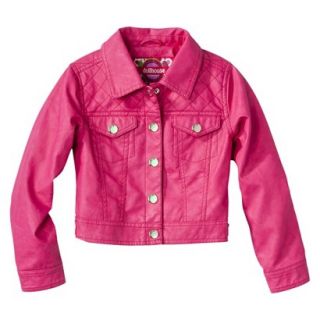 Dollhouse Girls Faux Leather Quilted Jacket   Pink 7 8