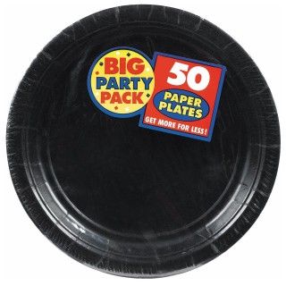 Black Big Party Pack Dinner Plates