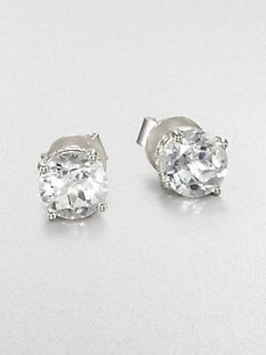 MIJA White Sapphire Stud Earrings/Silver   Silver