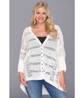 NIC+ZOE Plus Size Veranda Cardy Womens Sweater (White)
