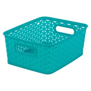 Room Essentials Y Weave Small Storage Basket   Set of 4   Translucent Blue