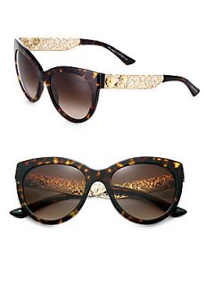 Dolce & Gabbana Filigree Cats Eye Sunglasses   Havana
