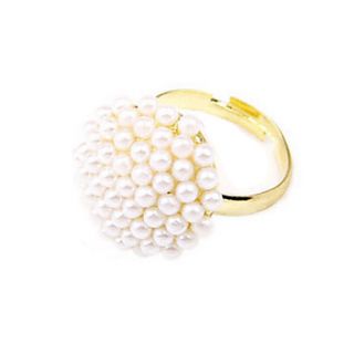 Korean Jewelry Noble And Elegant Mushroom White Pearl Ring