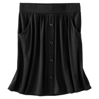Merona Womens Knit Casual Button Skirt   Black   S