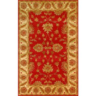 Golden Red/ Beige Wool Area Rug (36 X 56)