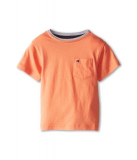 Tommy Hilfiger Kids Isenoc S/S Crew Pocket Tee Boys Short Sleeve Pullover (Orange)