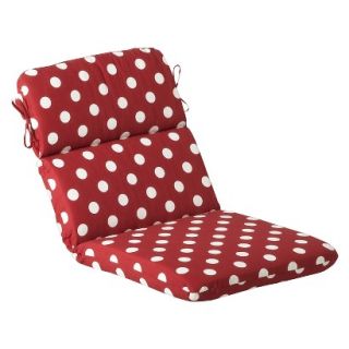 Outdoor Chair Cushion   Red/White Polka Dot