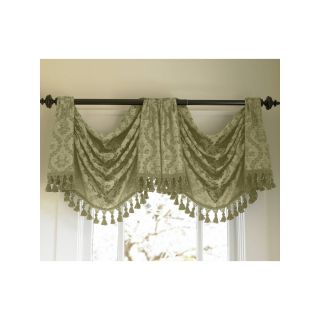 American Living Estate Taffeta Damask Rod Pocket Regent Valance, Navy