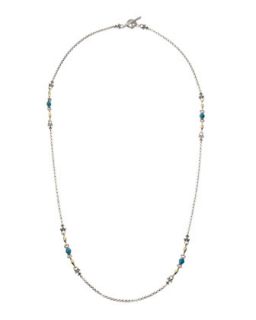 Turquoise Station Toggle Necklace, 36L