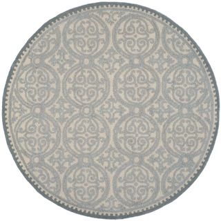 Safavieh Handmade Moroccan Cambridge Dusty Blue/ Cement Wool Rug (6 Round)