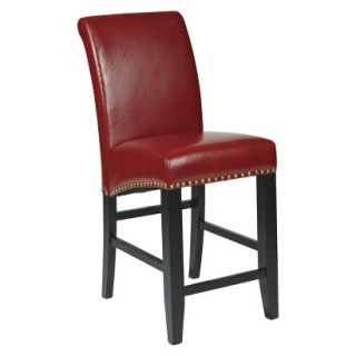 Dining Chair Office Star 24 Parsons Pub Chair with Nailheads   Crimson Red