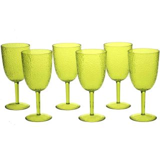 Set of 6 Hammered Acrylic All Purpose Goblets