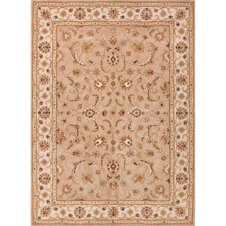 Hand tufted Traditional Oriental Pattern Brown Rug (5 X 8)