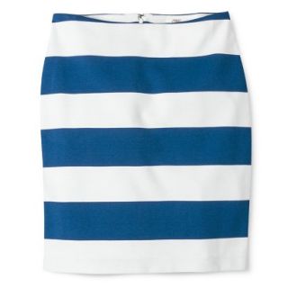 Merona Womens Ponte Skirt   Blue/Sour Cream   10