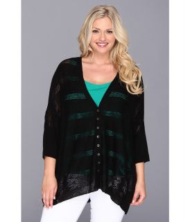 NIC+ZOE Plus Size Veranda Cardy Womens Sweater (Black)