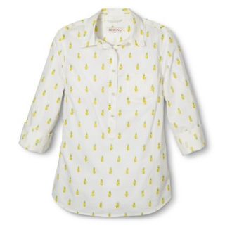 Merona Womens Popover Favorite Shirt   Pineapple Print   M