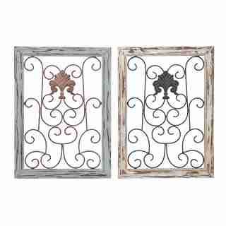 Antique styled Metal Wall Panel (set Of 2)