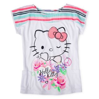 Hello Kitty Short Sleeve Tee   Girls 4 16, White, Girls