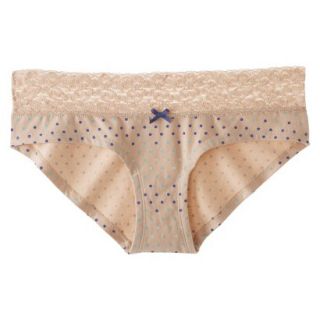 Xhilaration Juniors Cotton With Lace Hipster   Mochaccino L