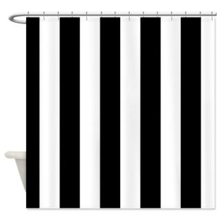  Vertical Stripes   Black/White Shower Curtain