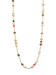 Marco Bicego Mini Jaipur Semi Precious Multi Stone Long Station Necklace   Gold