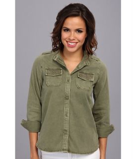 Lucky Brand Embellished Shirt Jacket Womens Long Sleeve Button Up (Multi)