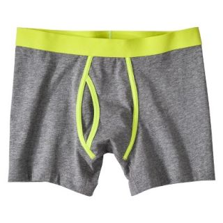 Mossimo Supply Co. Mens 1pk Boxer Briefs   Grey/Lime Green L