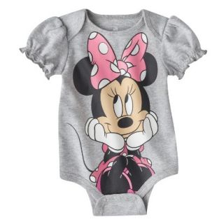 Disney Newborn Girls Minnie Mouse Bodysuit   Grey NB