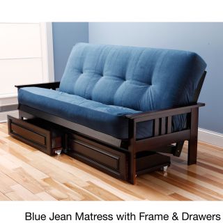 Kodiak Furniture Espresso Multi flex Futon Set Blue Size Full