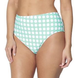 Womens Plus Size Bikini Swim Bottom   Mint Green/White 16W