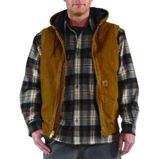 Carhartt Sandstone Hooded Active Vest   Brown, Medium, Model 100121