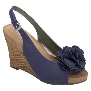 Womens A2 By Aerosoles Plushgarden Slingback Wedge   Navy 6