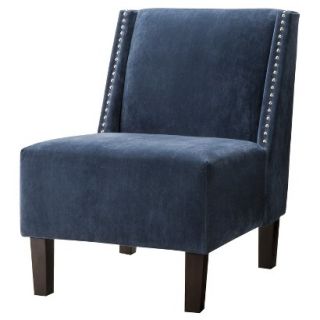 Skyline Armless Upholstered Chair Hayden Armless Chair   Blue Velvet with