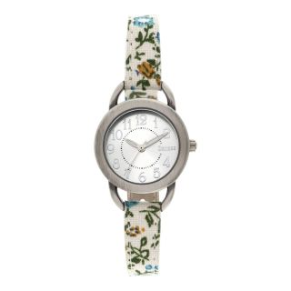 Decree Womens Flower Print Strap Watch, Blue