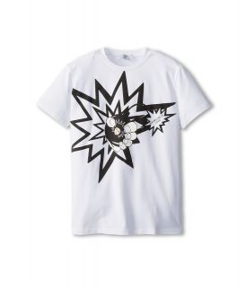 Versace Kids T Shirt With Medusa Bomb Boys Short Sleeve Pullover (White)