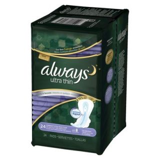Always Ultra Thin Extra Heavy Overnight Pads   24 Count