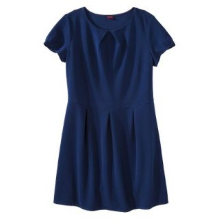 Merona Womens Plus Size Short Sleeve Pleated Front Dress   Blue 2