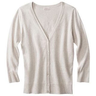 Merona Petites 3/4 Sleeve V Neck Cardigan Sweater   Oatmeal MP