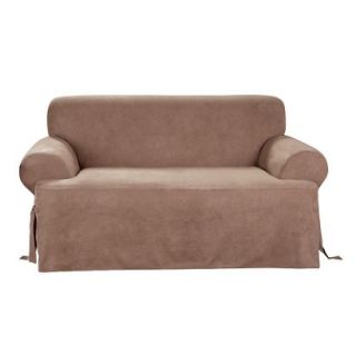 Sure Fit Soft Suede T Sofa Slipcover   Sable