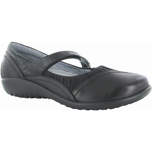 Naot Womens Korari Jet Black Pleated Black Black Gloss Shoes, Size 35 M   11093 N3A