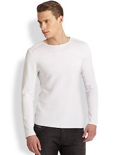 Emporio Armani Cotton Crewneck Sweater   White