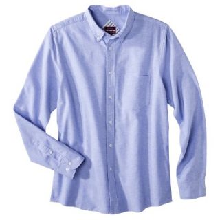 Merona Mens Tailored Fit Oxford Button Down   Blue L