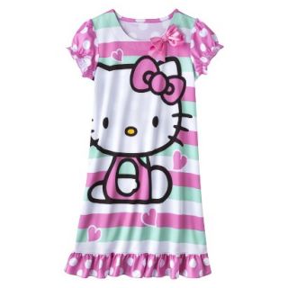 Hello Kitty Girls Short Sleeve Sleep Gown   Pink S