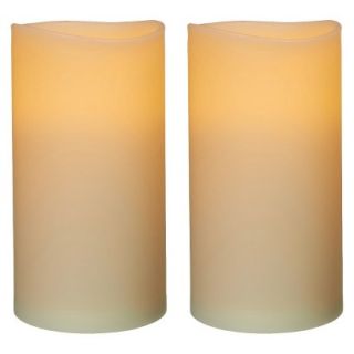 2pk Ivory Indoor/Outdoor Flameless Candle 3x6 Set