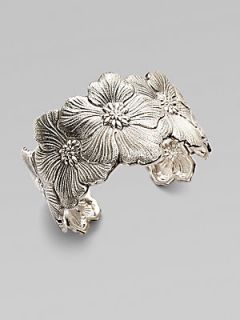 Buccellati Blossom Sterling Silver Flower Cuff Bracelet   Silver