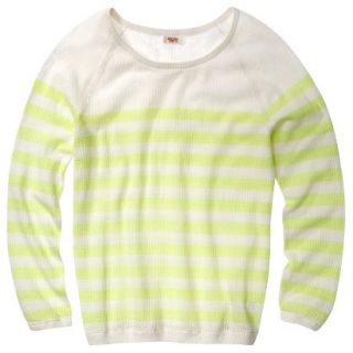 Mossimo Supply Co. Juniors Long Sleeve Mesh Pullover Sweater   Lime