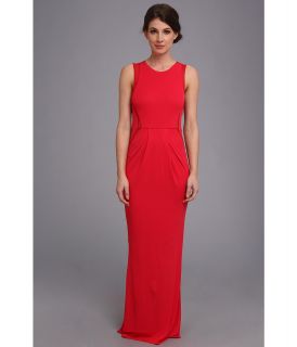 ABS Allen Schwartz Jersey Round Neck Dress w/ Mesh Insets Womens Dress (Red)