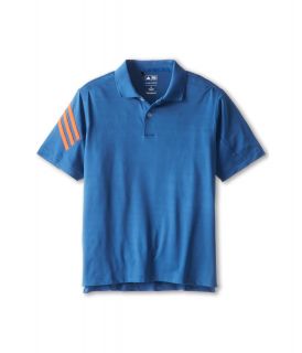 adidas Golf Kids 3 Stripes Polo Boys Short Sleeve Pullover (Blue)