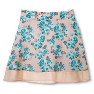 Xhilaration Juniors Skirt with Contrast Hem   Floral L(11 13)